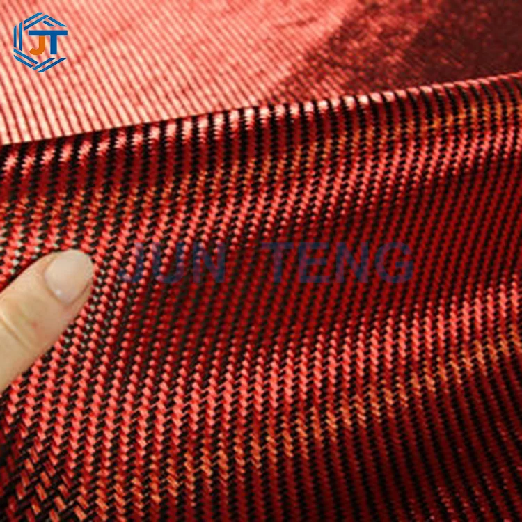 Vải sợi carbon dệt màu đỏ 3K